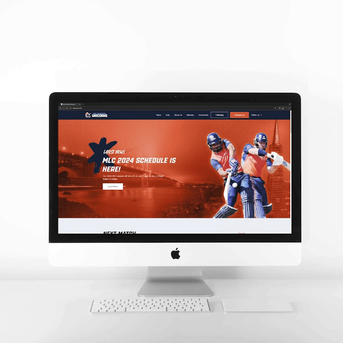 San Francisco Unicorns Website Design Mockup GIF